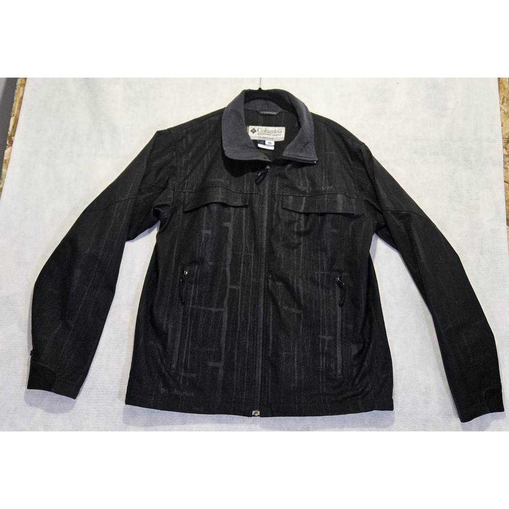 Columbia Jacket Mens Sz L Titanium Omni-Tech Omni- Wind Waterproof‎ Coat Black